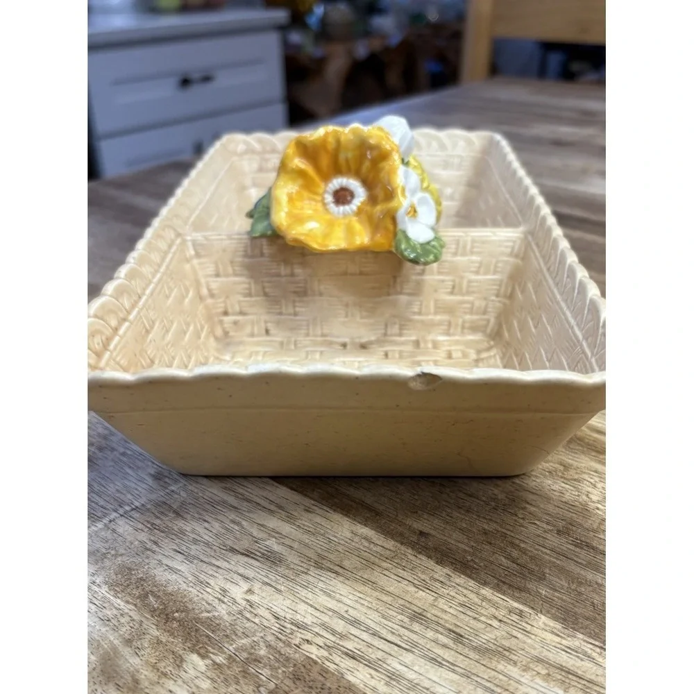 Vintage Basket Shaped Serving/Trinket Dish California Los Angeles Pottery Accent - Picture 5 of 12